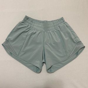 Sea Green Hotty Hot Lululemon Shorts 4 Inch Low Rise